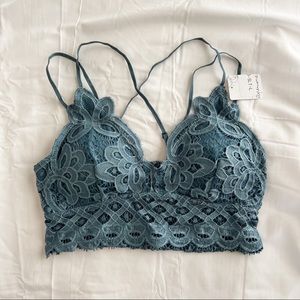 Anemone - Lace Padded Bralette - Dusty Blue - **NWT**